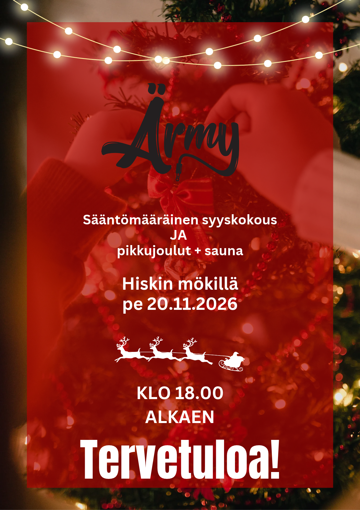 Vuosi pakettiin ÄRMYn kanssa – syyskokous ja pikkujoulut 20.11.2026